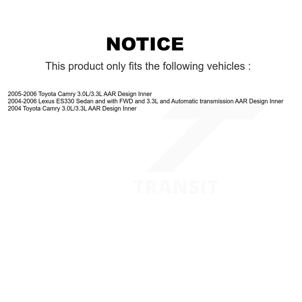 Front Right CV Axle Drive And Bearing Kit For Toyota Camry Lexus ES330 AAR Design Inner KN7-100644