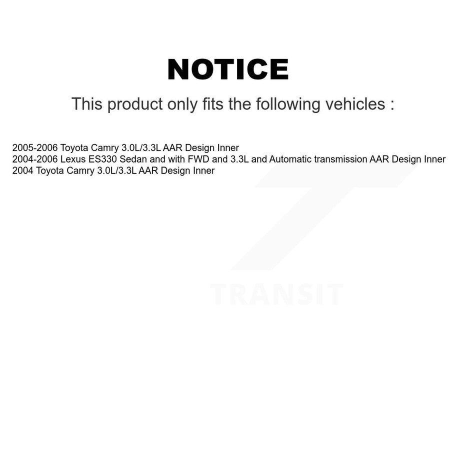 Front Right CV Axle Drive And Bearing Kit For Toyota Camry Lexus ES330 AAR Design Inner KN7-100644