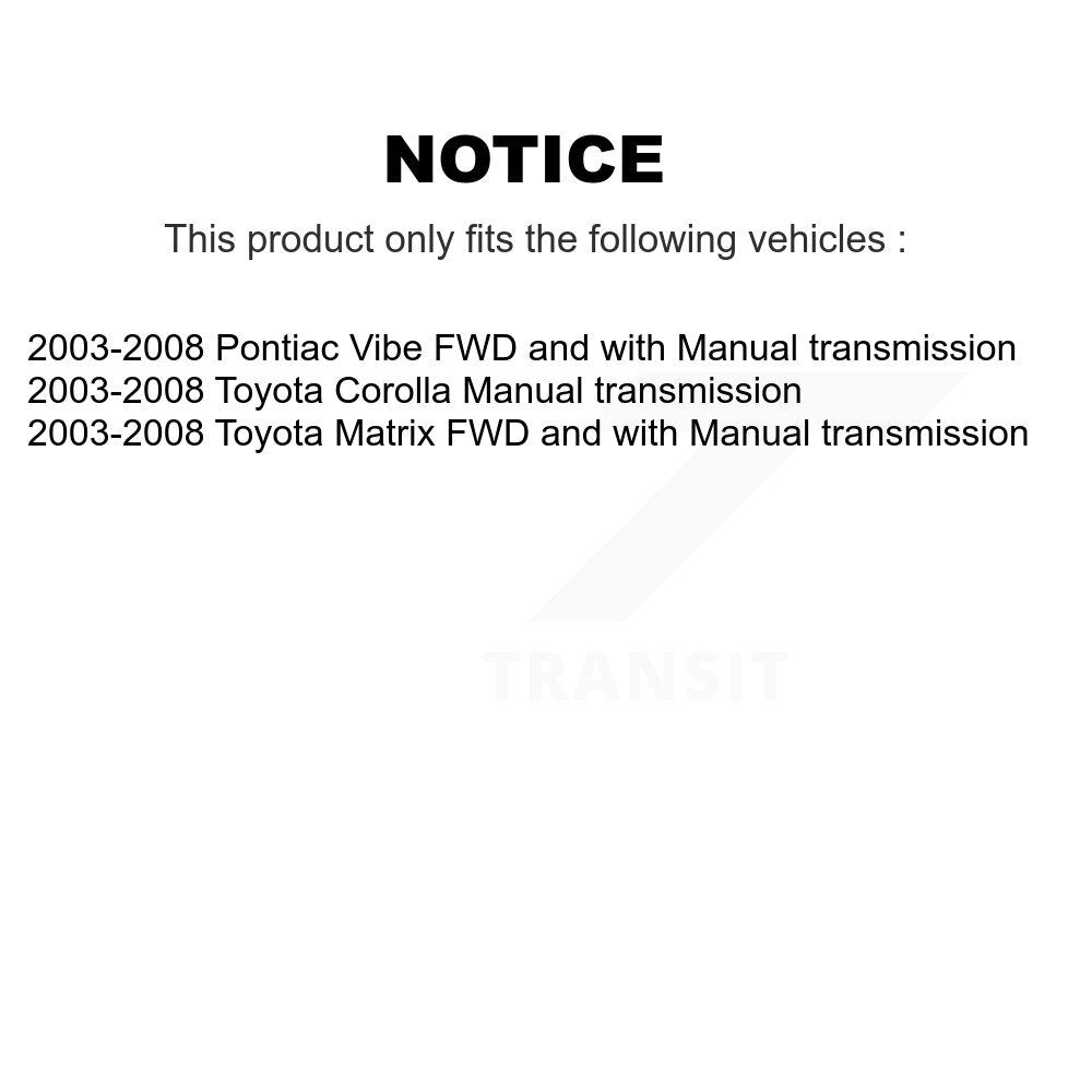 Front Right CV Axle And Bearing Kit For 2003-2008 Toyota Corolla Matrix Pontiac Vibe KN7-100653