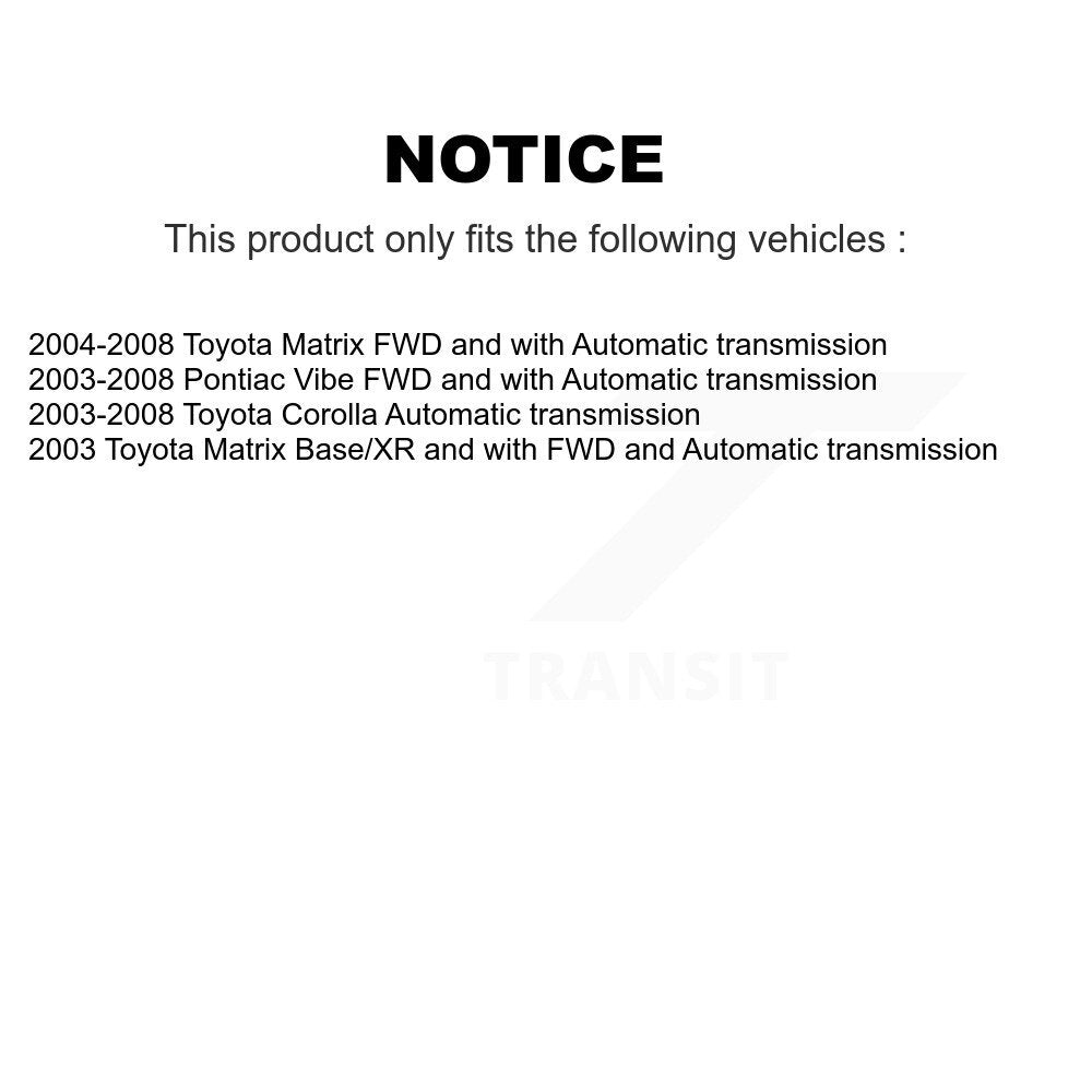 Front Right CV Axle Drive Shaft And Bearing Kit For Toyota Corolla Matrix Pontiac Vibe KN7-100654