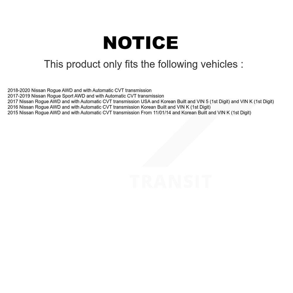 Rear Left CV Axle Drive Shaft And Wheel Hub Bearing Assembly Kit For Nissan Rogue Sport KN7-100693