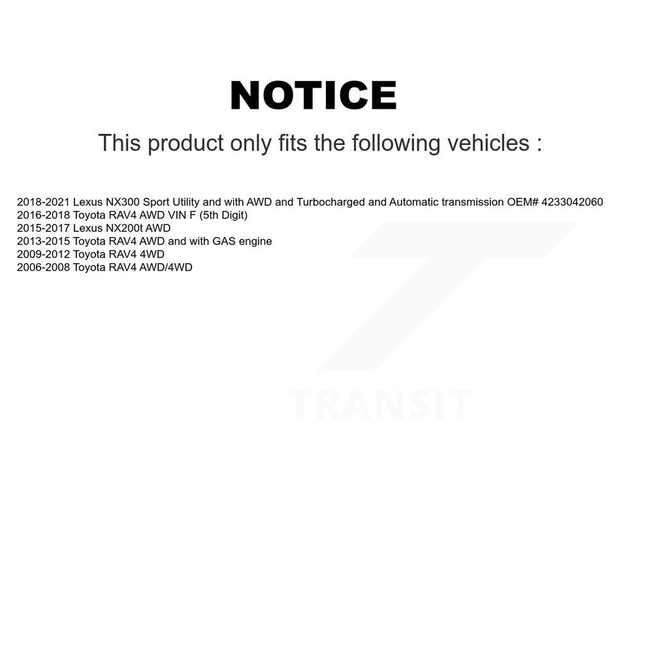 Rear Left CV Axle Drive Shaft And Hub Bearing Kit For Toyota RAV4 Lexus NX300 NX200t KN7-100701