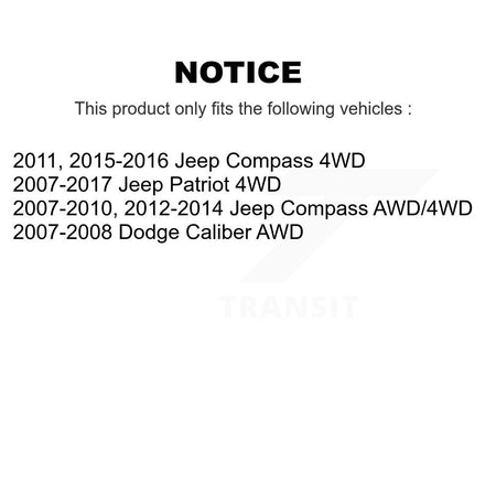 Rear Right CV Axle Drive Shaft And Hub Bearing Kit For Jeep Patriot Compass Dodge Caliber KN7-100733