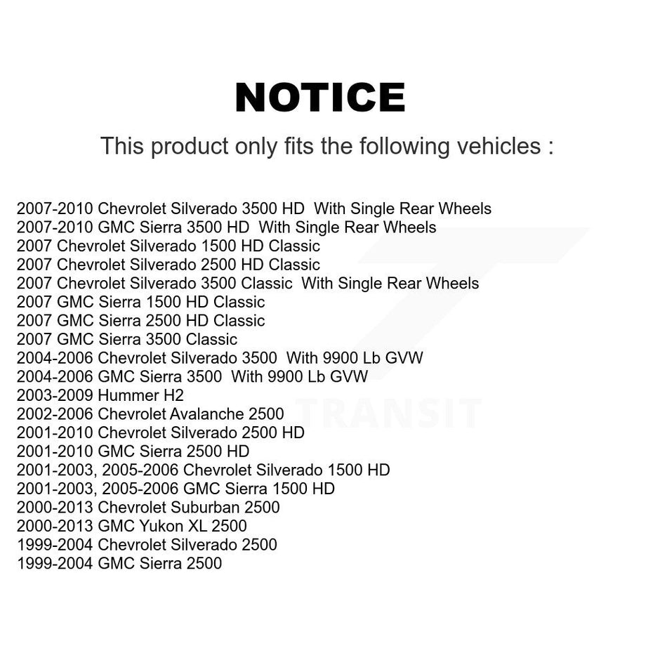 Front Ceramic Rear Semi-Metallic Disc Brake Pads Kit For Chevrolet GMC Sierra 2500 HD H2 KNF-100062