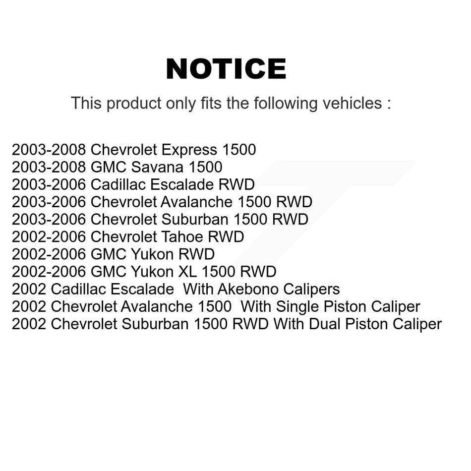 AmeriBRAKES Front Rear Semi-Metallic Disc Brake Pads Kit For Chevrolet Tahoe GMC Suburban 1500 Avalanche Yukon XL Cadillac Escalade Express Savana KNF-100071