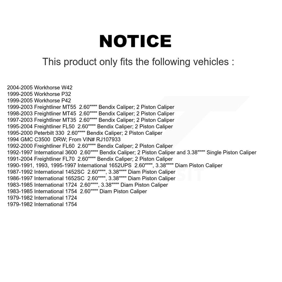 AmeriBRAKES Front Rear Semi-Metallic Disc Brake Pads Kit For GMC C3500 Freightliner MT35 MT45 Workhorse P42 MT55 International 1754 Peterbilt W42 P32 330 FL50 FL60 3600 FL70 1724 1452SC KNF-100135