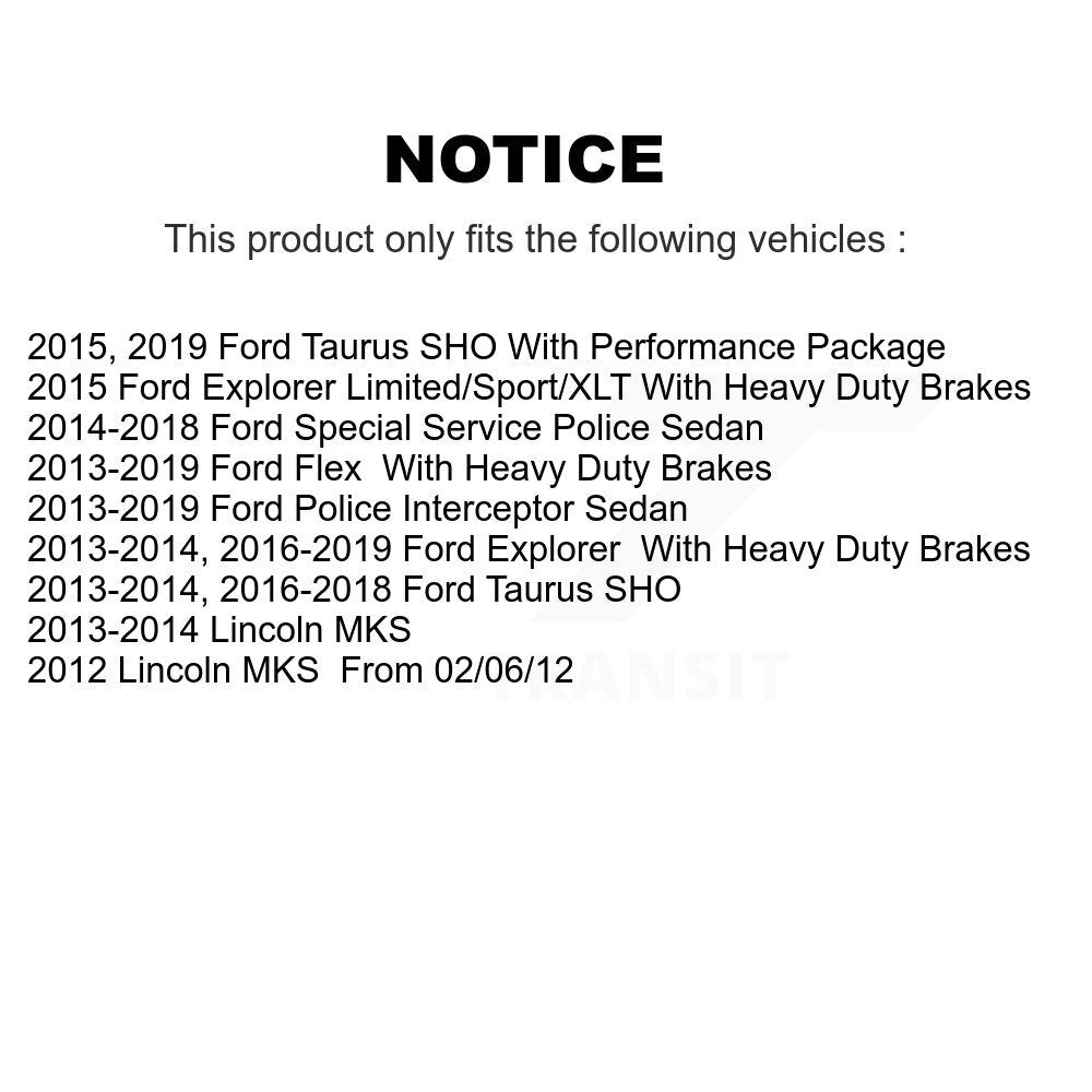 Front Rear Ceramic Disc Brake Pads Kit For Ford Explorer Flex Taurus Police Interceptor KNF-100150