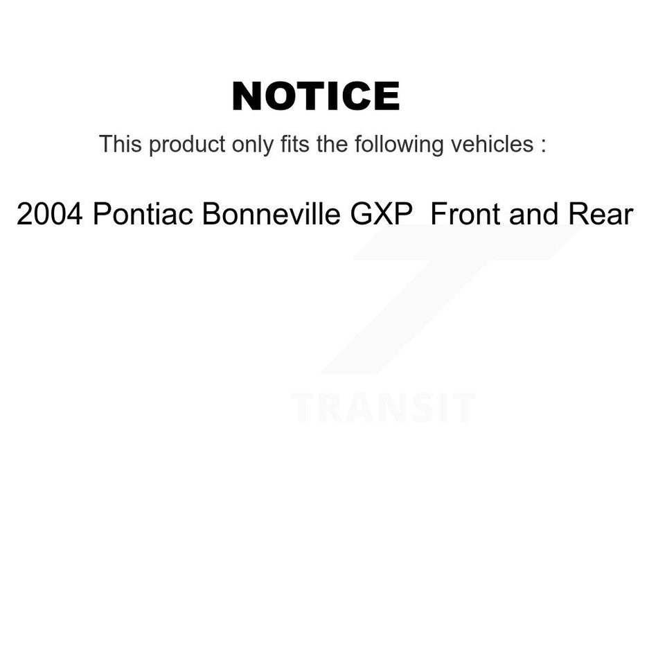 AmeriBRAKES Front Rear Semi-Metallic Disc Brake Pads Kit For 2004 Pontiac Bonneville GXP KNF-100254