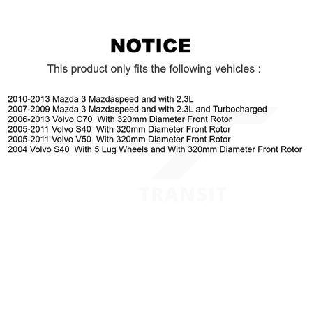 Front Semi-Metallic Rear Ceramic Disc Brake Pads Kit For Mazda 3 Volvo S40 V50 C70 KNF-100293