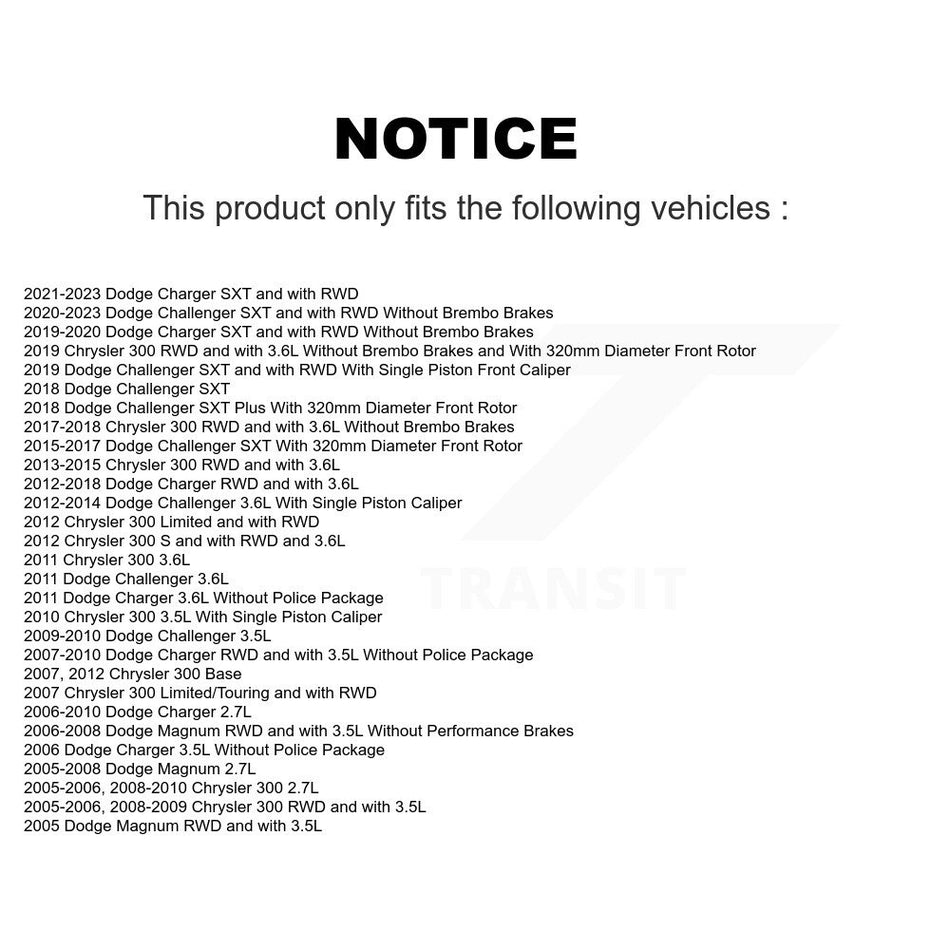 Front Rear Ceramic Disc Brake Pads Kit For Dodge Charger Chrysler 300 Challenger Magnum KNF-100330