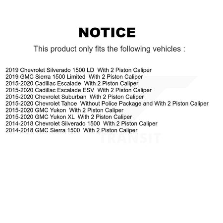 Front Semi-Metallic Rear Ceramic Disc Brake Pads Kit For GMC Chevrolet Sierra 1500 Tahoe KNF-100380