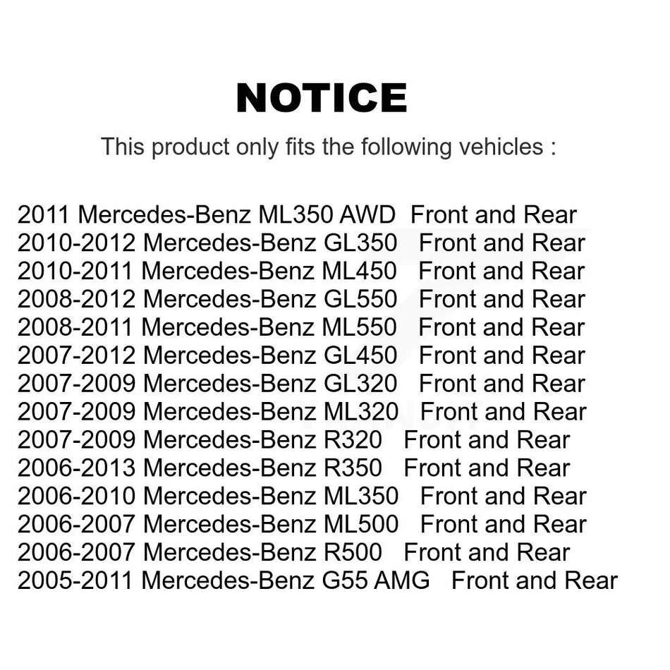 AmeriBRAKES Front Rear Semi-Metallic Disc Brake Pads Kit For Mercedes-Benz ML350 GL450 R350 GL550 ML500 ML320 GL350 ML550 GL320 R500 R320 G55 AMG ML450 KNF-100422