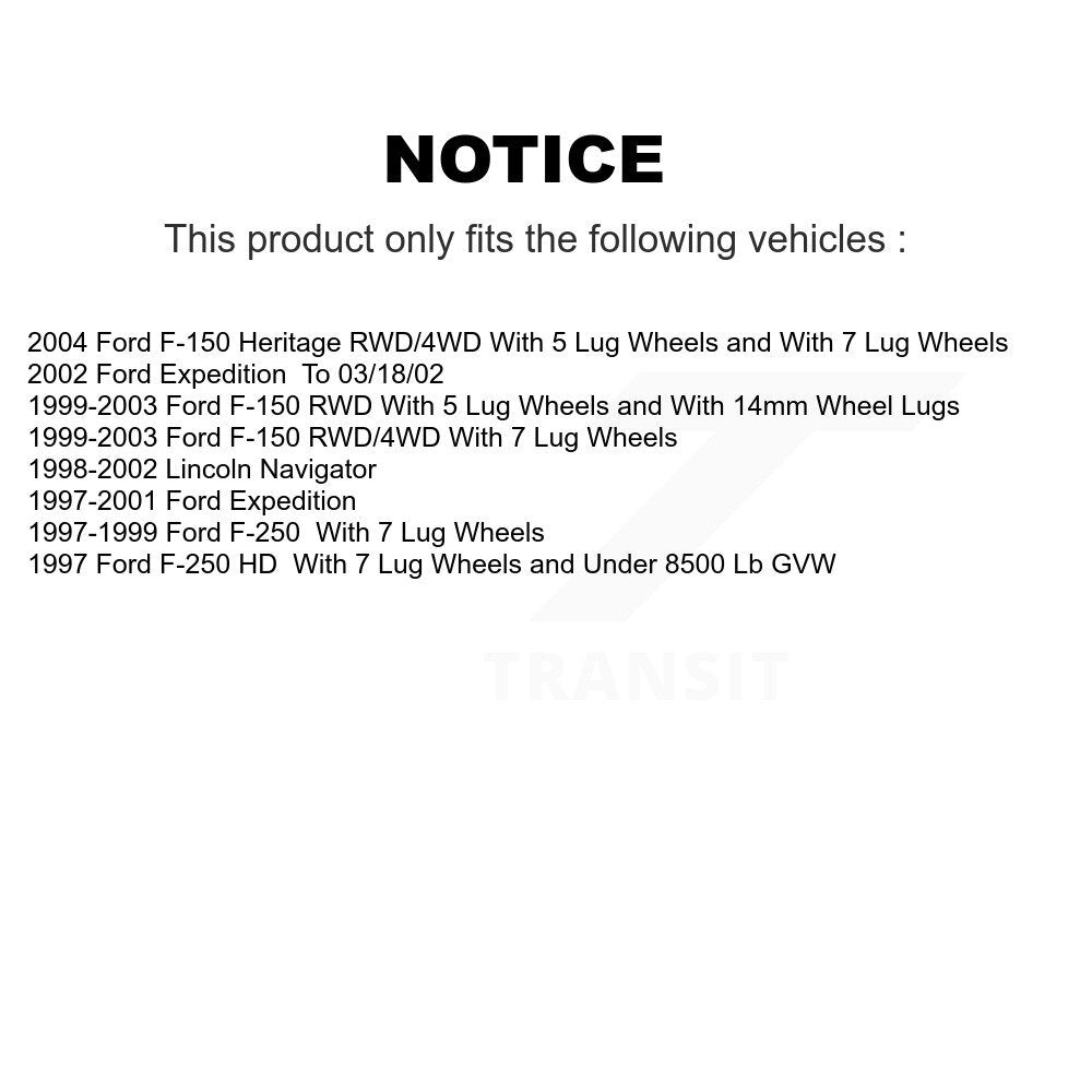 Front Rear Semi-Metallic Disc Brake Pads Kit For Ford F-150 F-250 HD Expedition Heritage KNF-100460