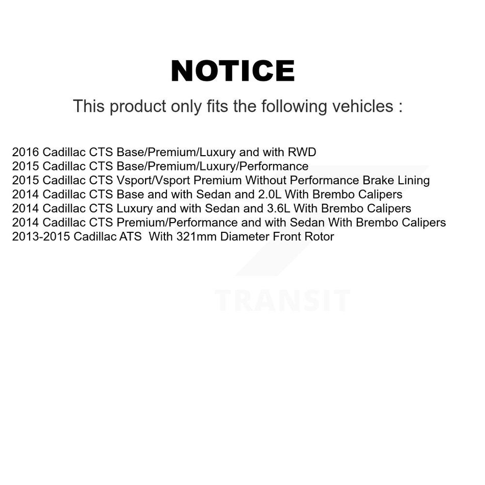 Front Semi-Metallic Rear Ceramic Disc Brake Pads Kit For Cadillac ATS CTS KNF-100484