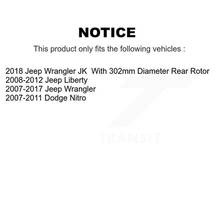 Front Rear Ceramic Disc Brake Pads Kit For Jeep Wrangler Liberty JK Dodge Nitro KNF-100534