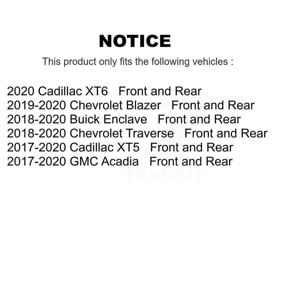 AmeriBRAKES Front Rear Ceramic Disc Brake Pads Kit For Chevrolet Traverse GMC Acadia Cadillac XT5 Buick Enclave Blazer XT6 KNF-100536