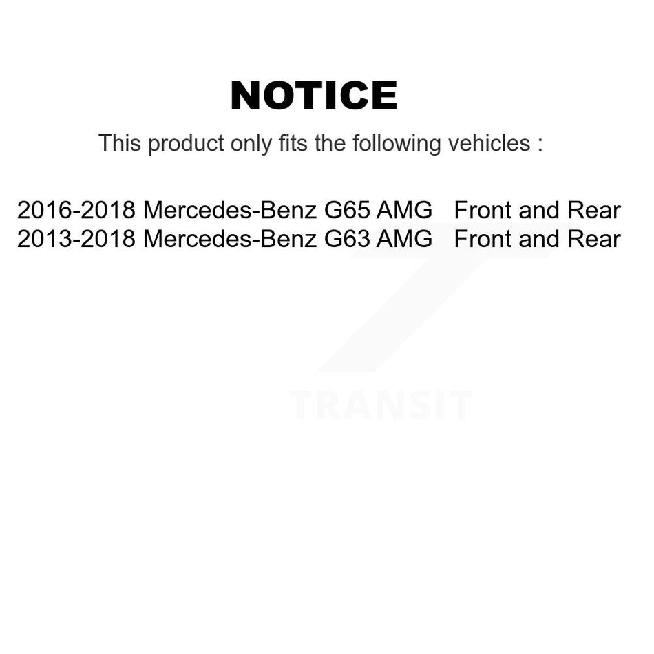 AmeriBRAKES Front Rear Semi-Metallic Disc Brake Pads Kit For Mercedes-Benz G63 AMG G65 KNF-100543