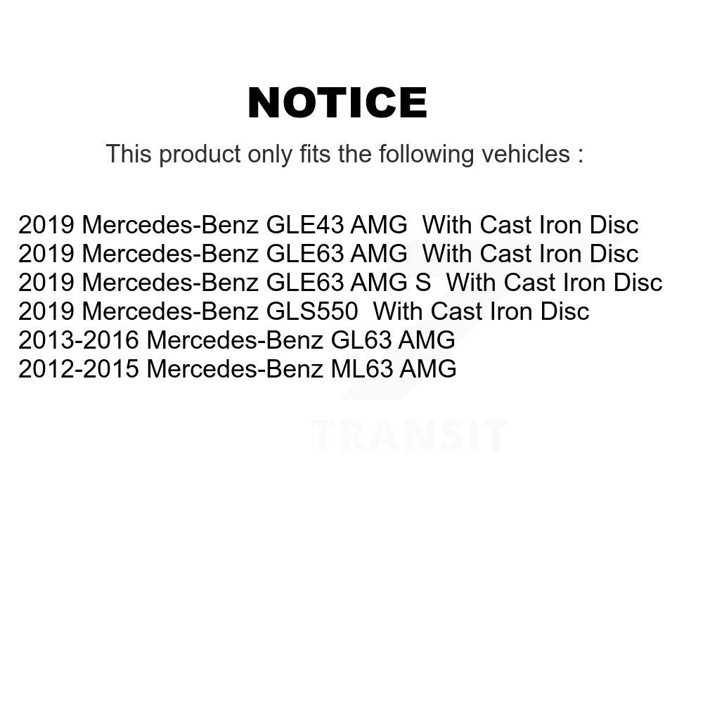Front Semi-Metallic Rear Ceramic Disc Brake Pads Kit For Mercedes-Benz GLE43 AMG ML63 S KNF-100544