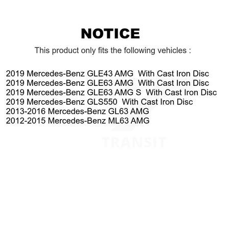 Front Semi-Metallic Rear Ceramic Disc Brake Pads Kit For Mercedes-Benz GLE43 AMG ML63 S KNF-100544