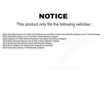 Front Semi-Metallic Rear Ceramic Disc Brake Pads Kit For Chevrolet Camaro Cadillac CT6 KNF-100577