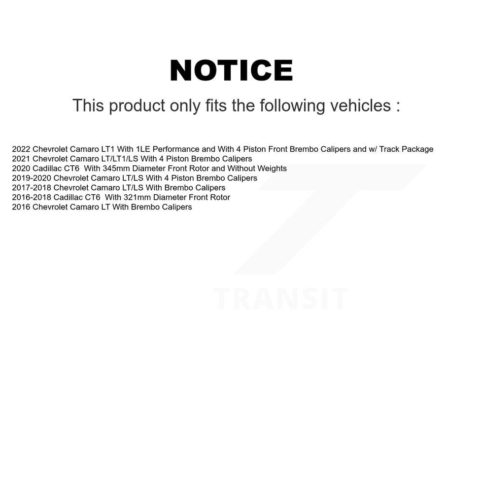 Front Semi-Metallic Rear Ceramic Disc Brake Pads Kit For Chevrolet Camaro Cadillac CT6 KNF-100579