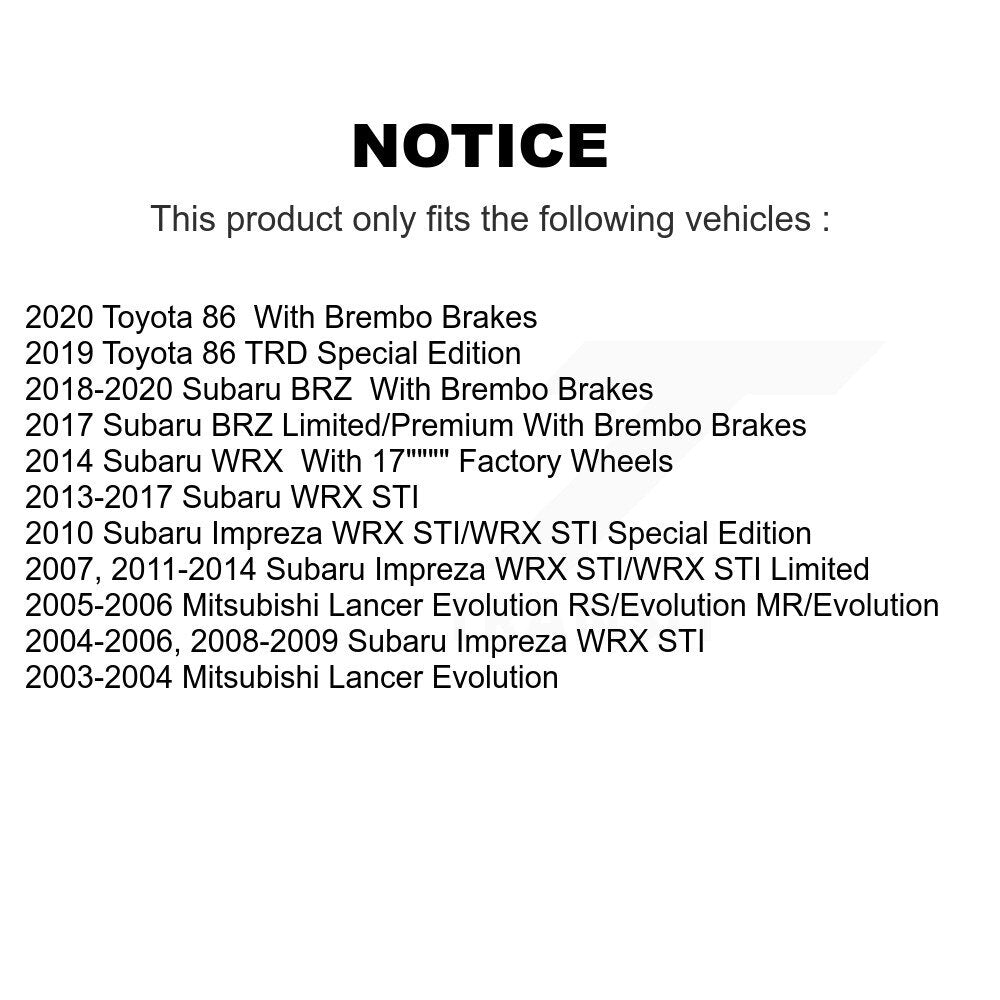 Front Rear Semi-Metallic Disc Brake Pads Kit For Subaru Impreza Mitsubishi Lancer WRX STI KNF-100606