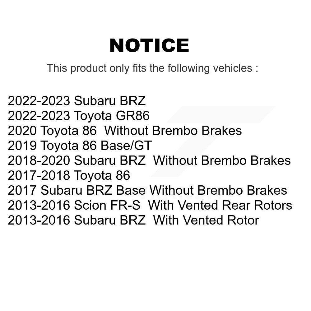 Front Rear Ceramic Disc Brake Pads Kit For Subaru BRZ Scion FR-S Toyota 86 GR86 KNF-100609