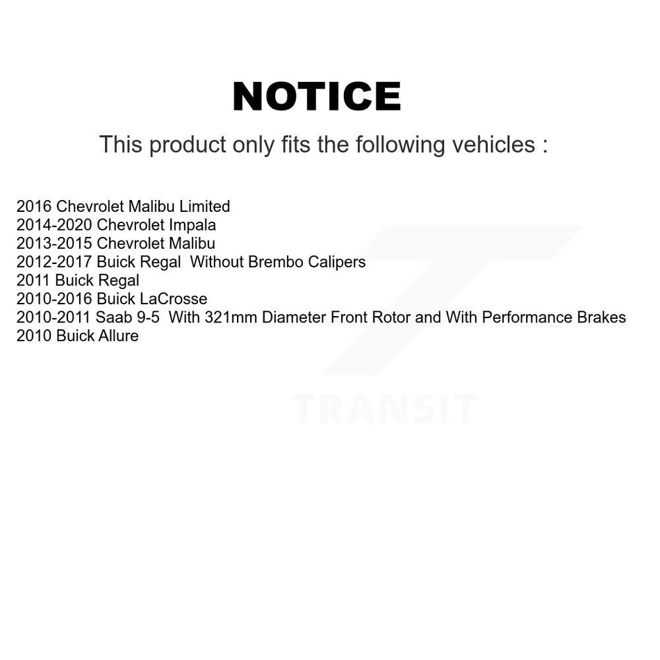 AmeriBRAKES Front Rear Ceramic Disc Brake Pads Kit For Chevrolet Malibu Buick Impala LaCrosse Regal Limited Saab 9-5 Allure KNF-100610