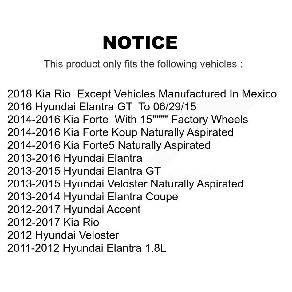 AmeriBRAKES Front Rear Ceramic Disc Brake Pads Kit For Hyundai Elantra Kia Accent Forte Rio Veloster GT Forte5 Coupe Koup KNF-100632