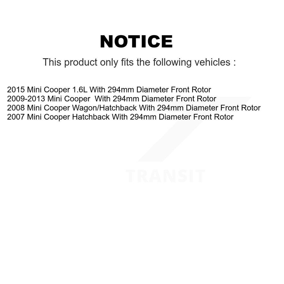 AmeriBRAKES Front Rear Semi-Metallic Disc Brake Pads Kit For Mini Cooper With 294mm Diameter Rotor KNF-100676