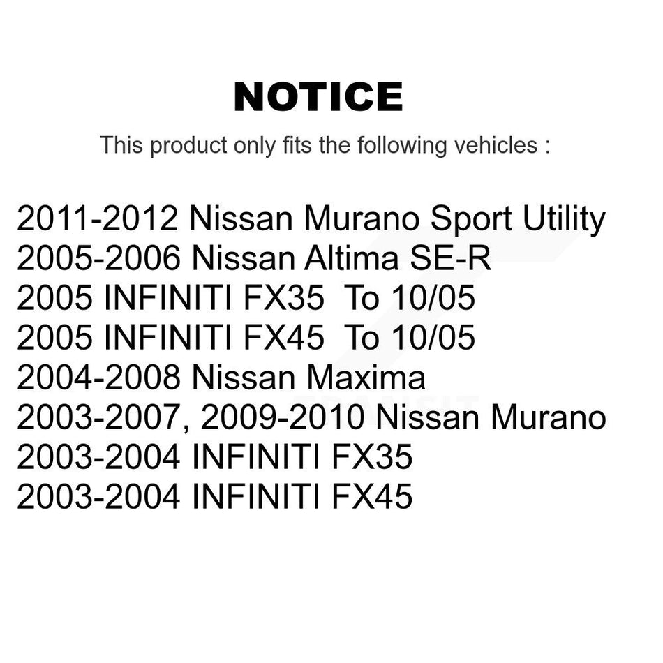 Front Rear Ceramic Disc Brake Pads Kit For Nissan Murano Altima Maxima INFINITI FX35 FX45 KNF-100710