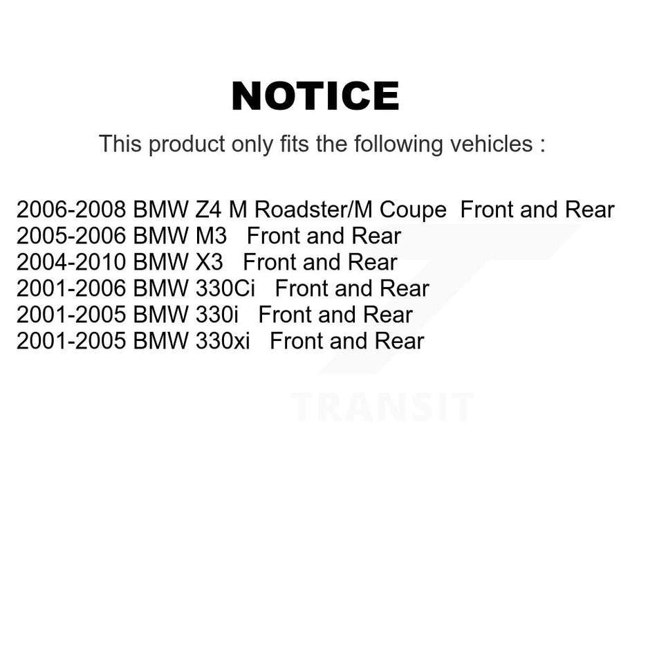 AmeriBRAKES Front Rear Semi-Metallic Disc Brake Pads Kit For BMW X3 330Ci 330i Z4 330xi M3 KNF-100749