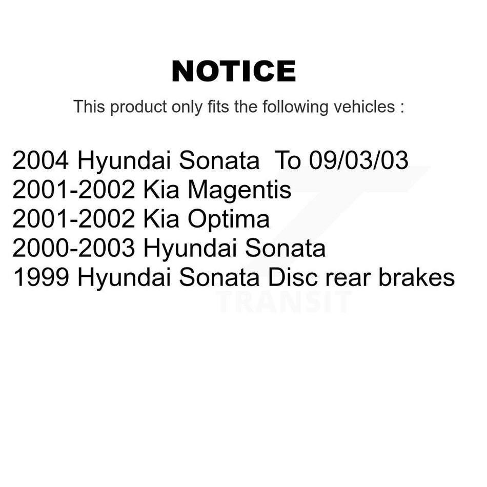 AmeriBRAKES Front Rear Ceramic Disc Brake Pads Kit For Hyundai Sonata Kia Optima Magentis KNF-100777