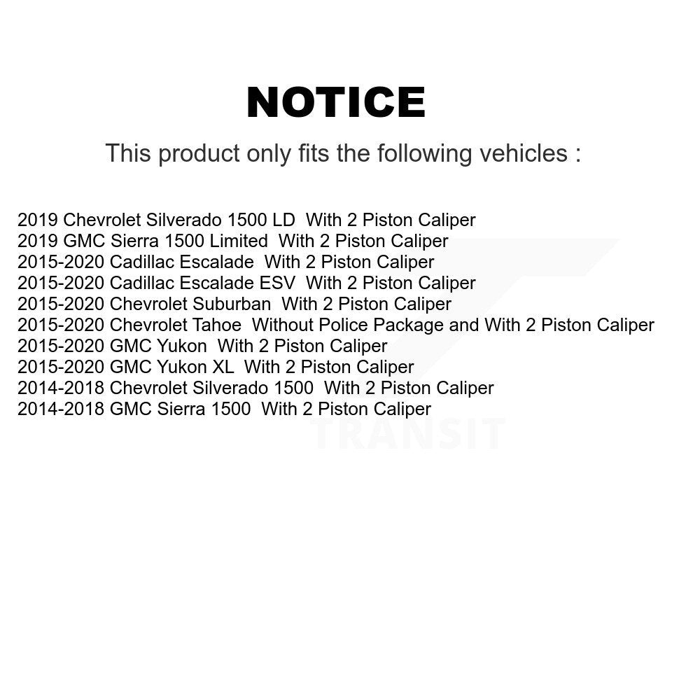 Front Ceramic Rear Semi-Metallic Disc Brake Pads Kit For GMC Chevrolet Sierra 1500 Tahoe KNF-100858