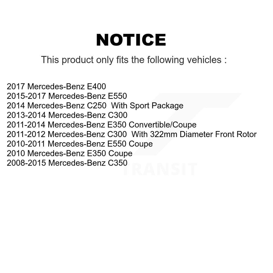 AmeriBRAKES Front Rear Semi-Metallic Disc Brake Pads Kit For Mercedes-Benz E350 C300 C250 C350 E550 E400 KNF-100886