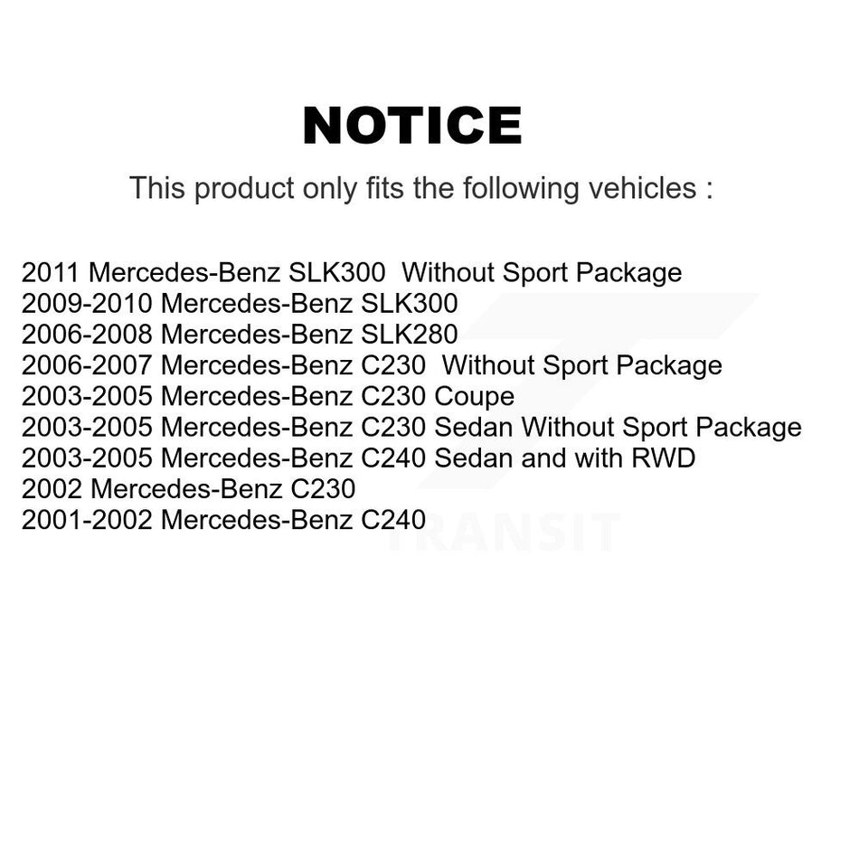 AmeriBRAKES Front Rear Semi-Metallic Disc Brake Pads Kit For Mercedes-Benz C230 C240 SLK280 SLK300 KNF-100892