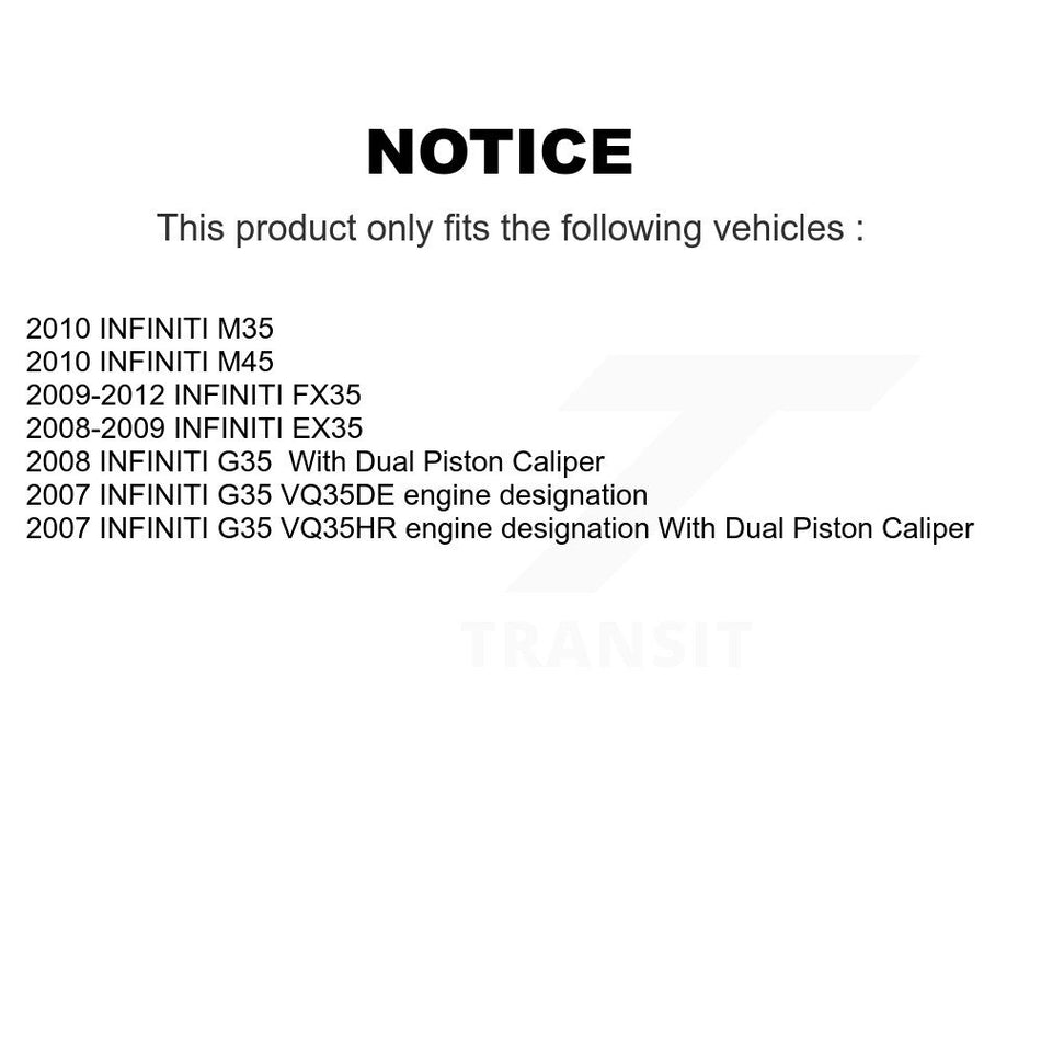 Front Semi-Metallic Rear Ceramic Disc Brake Pads Kit For INFINITI G35 FX35 EX35 M35 M45 KNF-100913