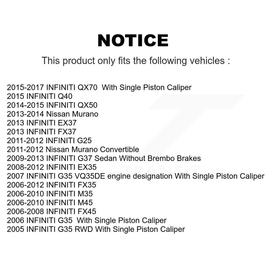 Front Semi-Metallic Rear Ceramic Disc Brake Pads Kit For INFINITI Nissan Murano G37 G35 KNF-100915