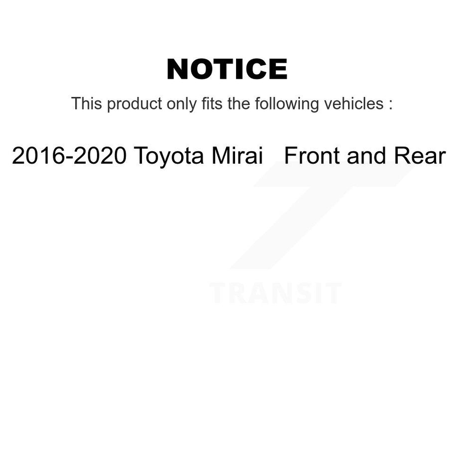 AmeriBRAKES Front Rear Ceramic Disc Brake Pads Kit For 2016-2020 Toyota Mirai KNF-100963