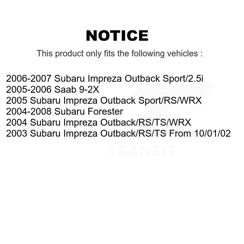 Front Rear Ceramic Disc Brake Pads Kit For Subaru Impreza Forester Saab 9-2X KNF-100970