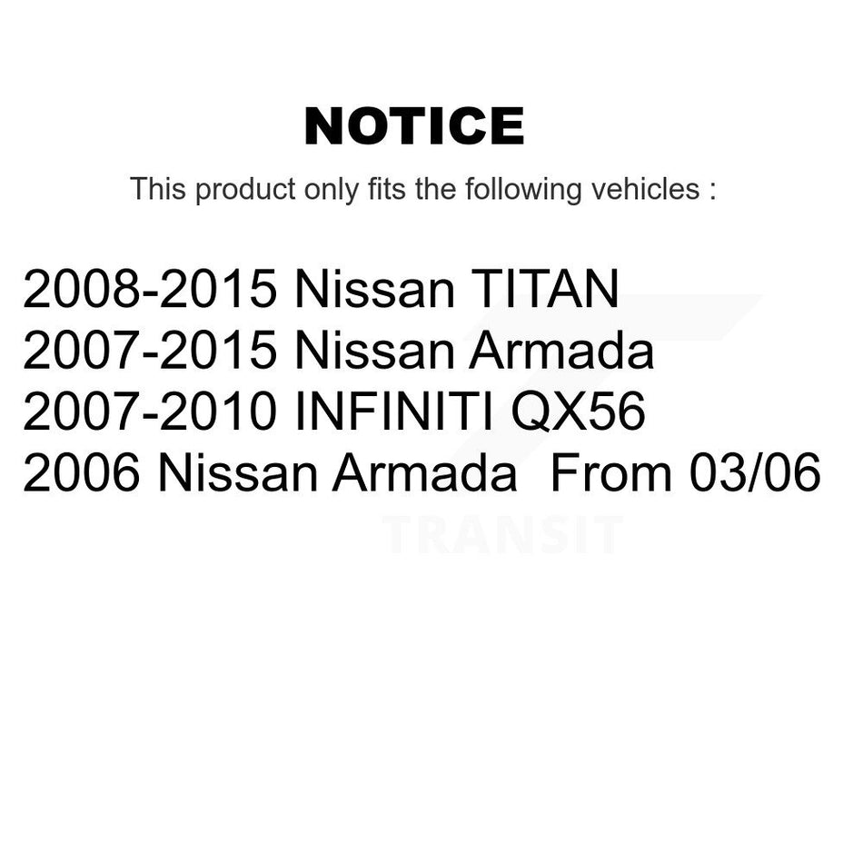 Front Rear Ceramic Disc Brake Pads Kit For Nissan TITAN Armada INFINITI QX56 KNF-100985