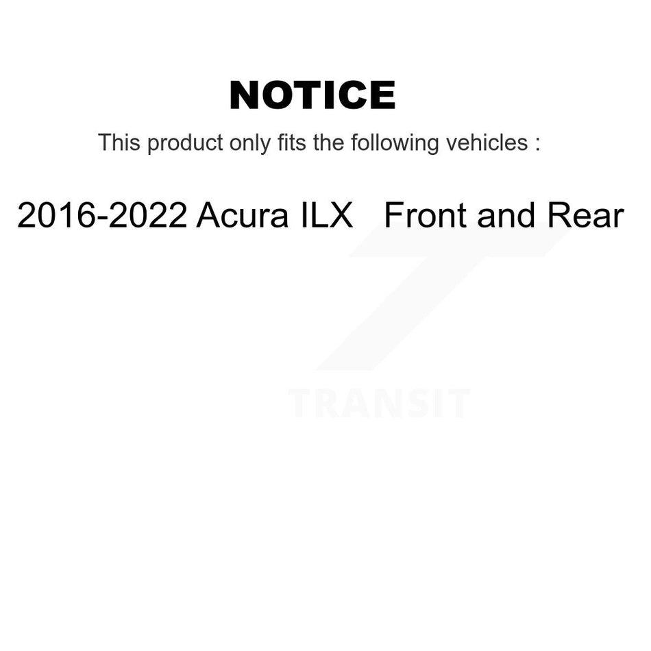 AmeriBRAKES Front Rear Ceramic Disc Brake Pads Kit For 2016-2022 Acura ILX KNF-101005