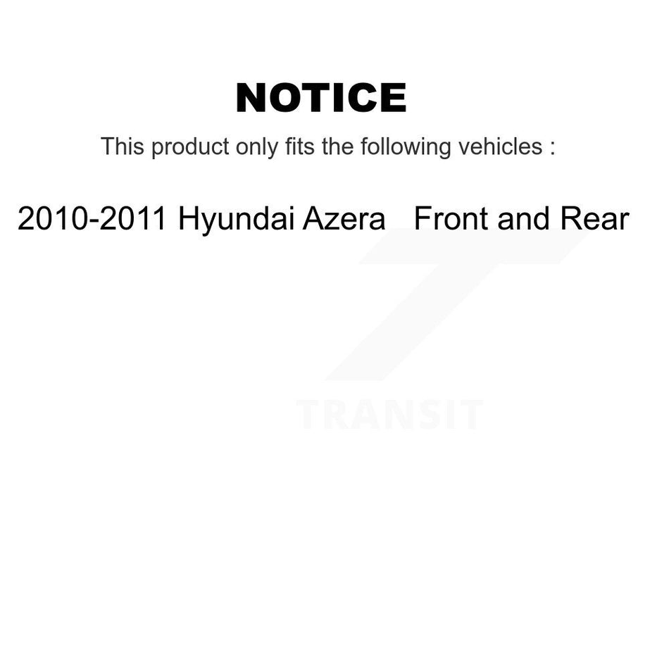 AmeriBRAKES Front Rear Ceramic Disc Brake Pads Kit For 2010-2011 Hyundai Azera KNF-101014