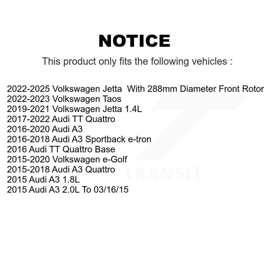 AmeriBRAKES Front Rear Ceramic Disc Brake Pads Kit For Volkswagen Jetta Audi A3 Quattro e-Golf Sportback e-tron TT Taos KNF-101066