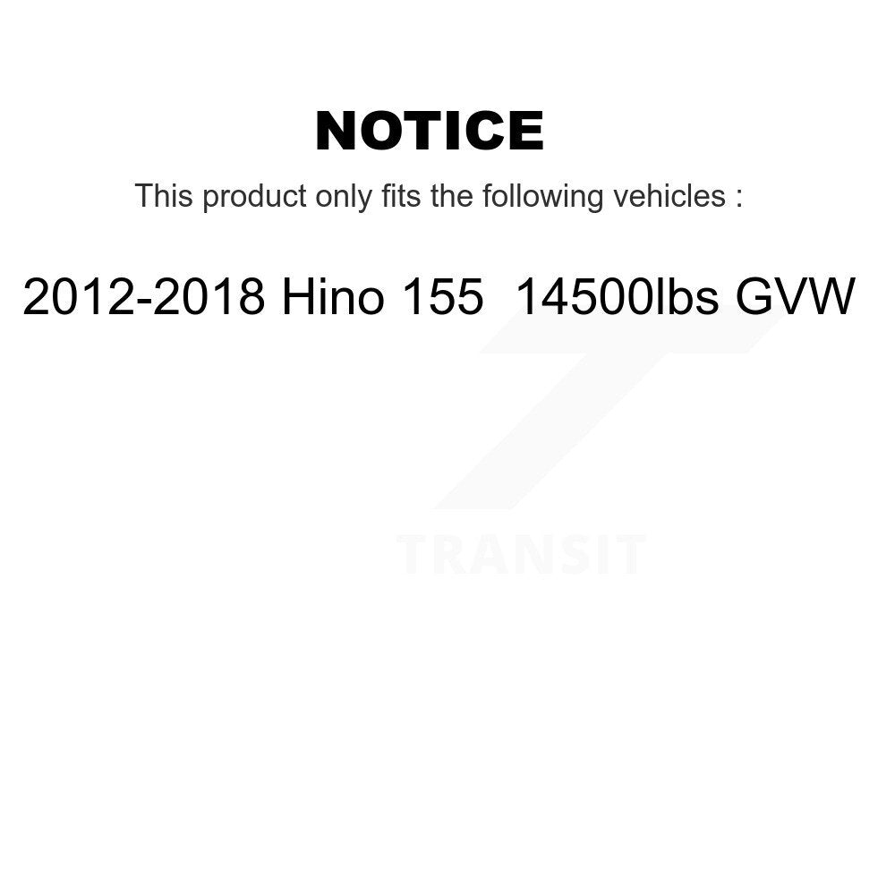 Front Rear Semi-Metallic Disc Brake Pads Kit For 2012-2018 Hino 155 14500lbs GVW KNF-101090