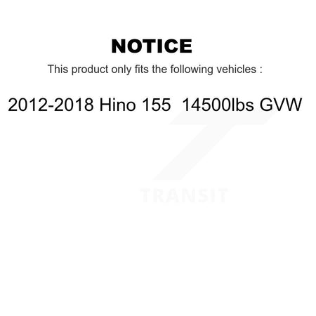 Front Rear Semi-Metallic Disc Brake Pads Kit For 2012-2018 Hino 155 14500lbs GVW KNF-101090