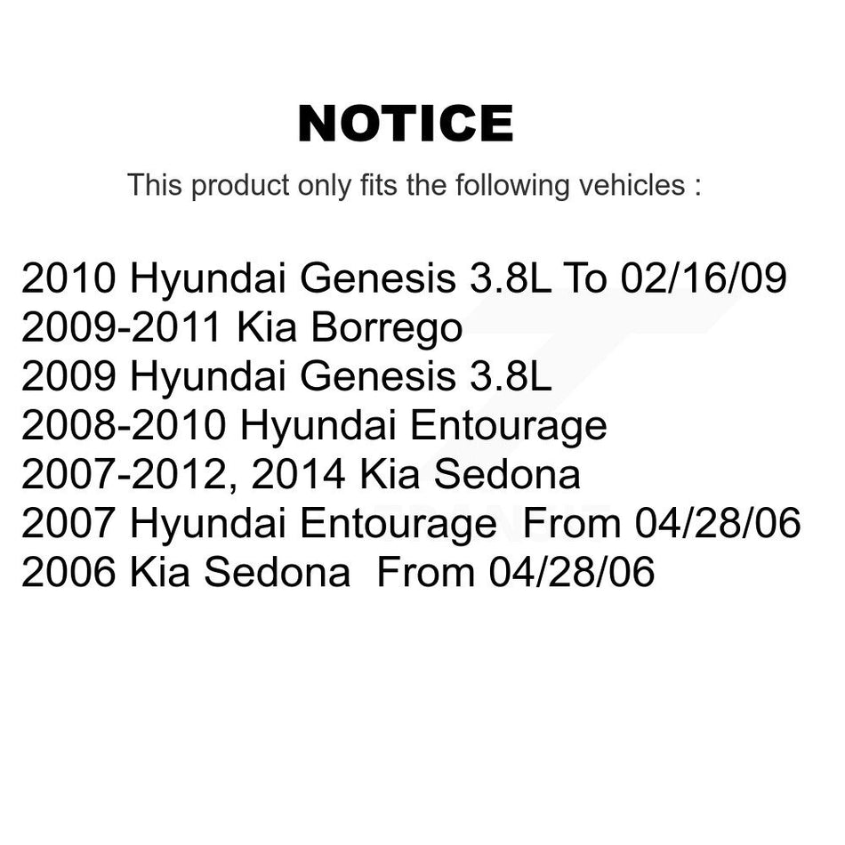 AmeriBRAKES Front Rear Ceramic Disc Brake Pads Kit For Kia Sedona Hyundai Santa Fe Entourage Genesis Borrego XL KNF-101195