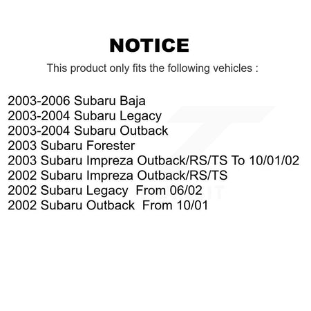 Front Ceramic Rear Semi-Metallic Disc Brake Pads Kit For Subaru Impreza Outback Legacy KNF-101243