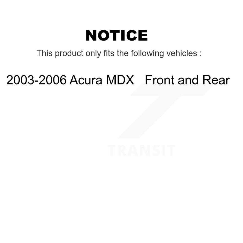 AmeriBRAKES Front Rear Ceramic Disc Brake Pads Kit For 2003-2006 Acura MDX KNF-101302