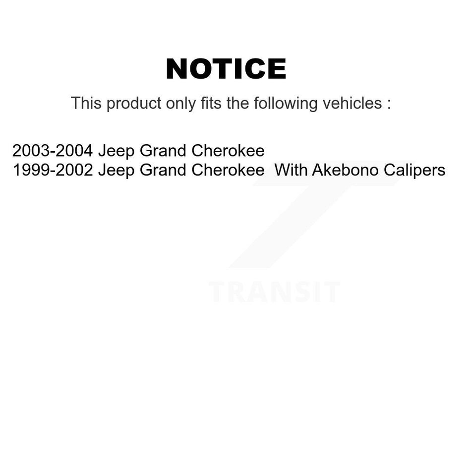 AmeriBRAKES Front Rear Semi-Metallic Disc Brake Pads Kit For Jeep Grand Cherokee KNF-101380